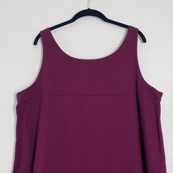 Vintage Fashion Bug Tank Dress Womens 1X Purple Sleeveless Summer Casual Cotton - Picture 15 of 16